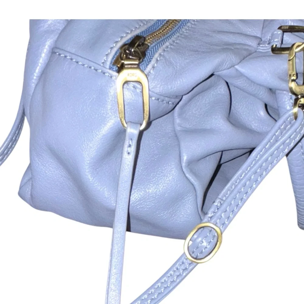 Hobo Darling Provence Blue Leather Convertible Crossbody Satchel Bag - Picture 7 of 15